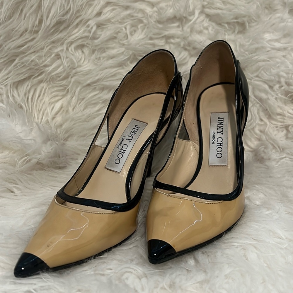 Jimmy Choo Nude Black Strappy Heels